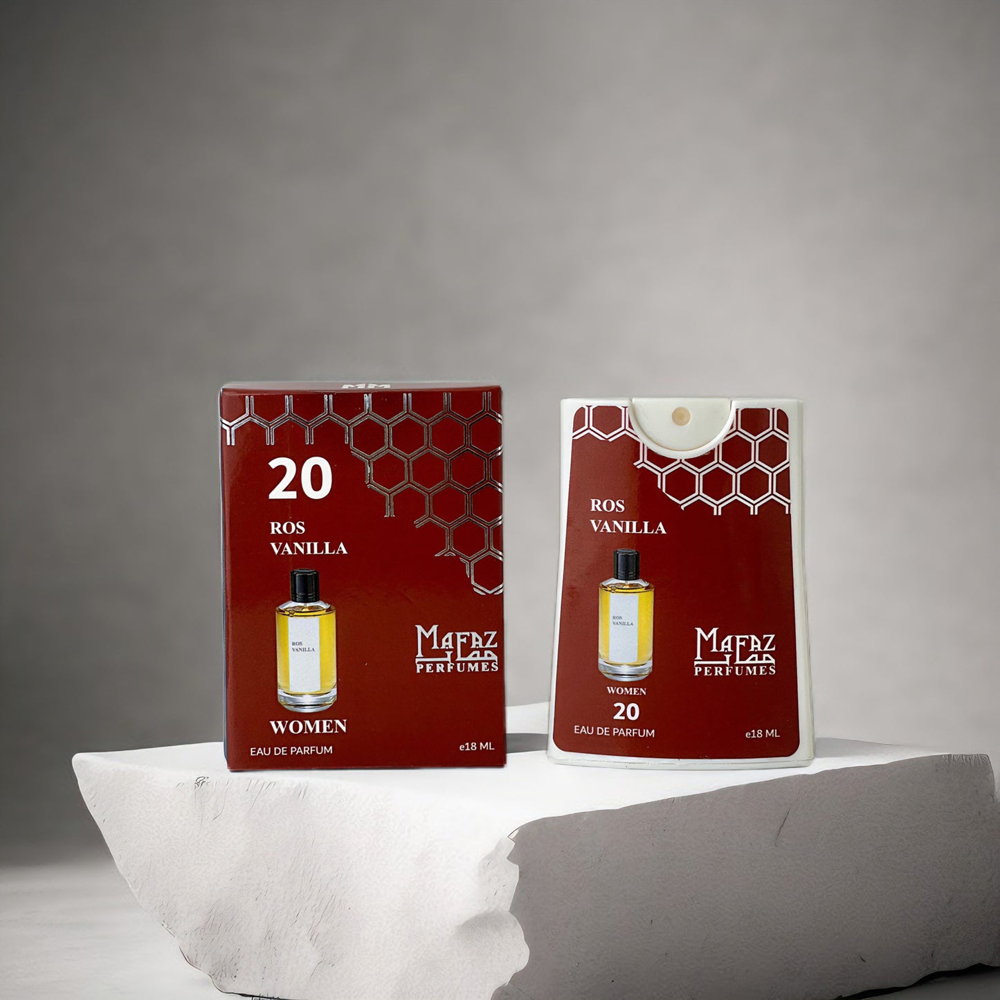 20 Ros Vanilla , Mafaz Pocket Perfume {Unisex} - 18ml